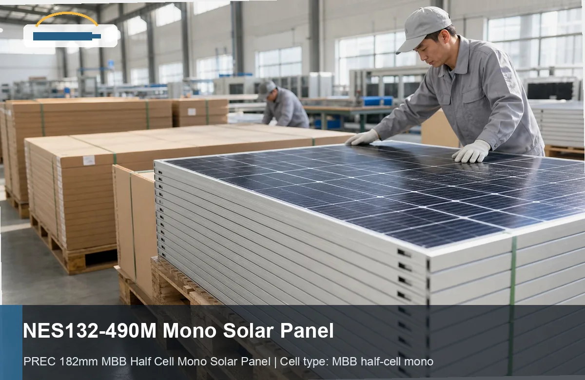 NES132-490M Mono Solar Panel